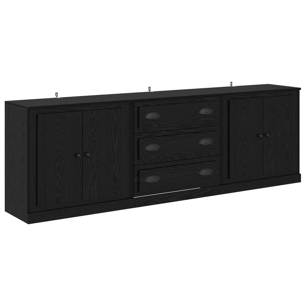 vidaXL Komody z szufladą 3 pcs Czarny dąb 210 x 35,5 x 67,5 cm