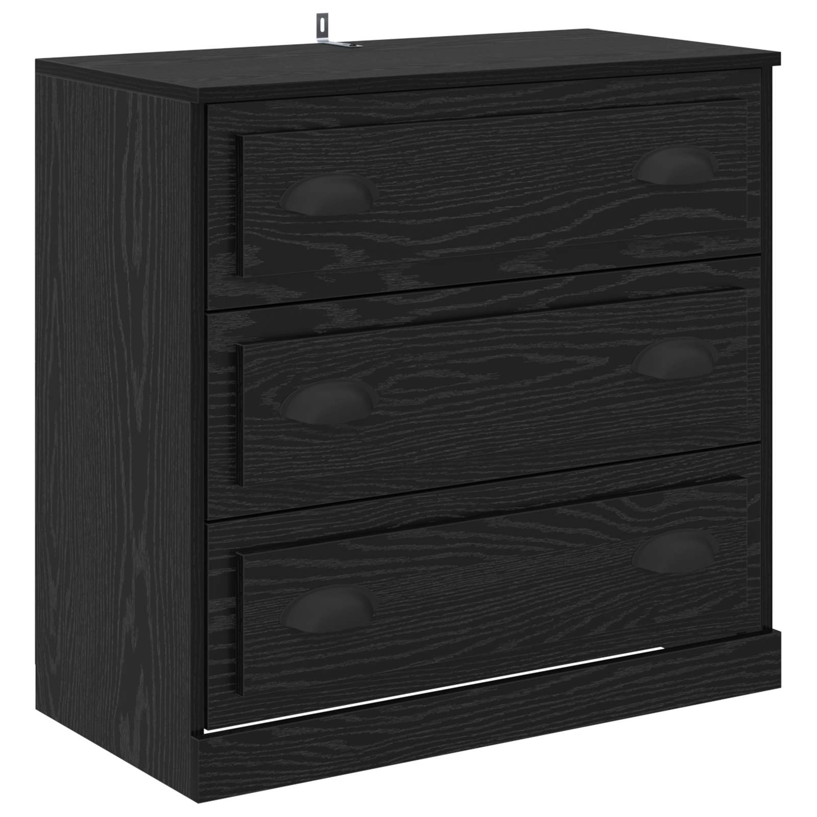 vidaXL Komody z szufladą 3 pcs Czarny dąb 210 x 35,5 x 67,5 cm