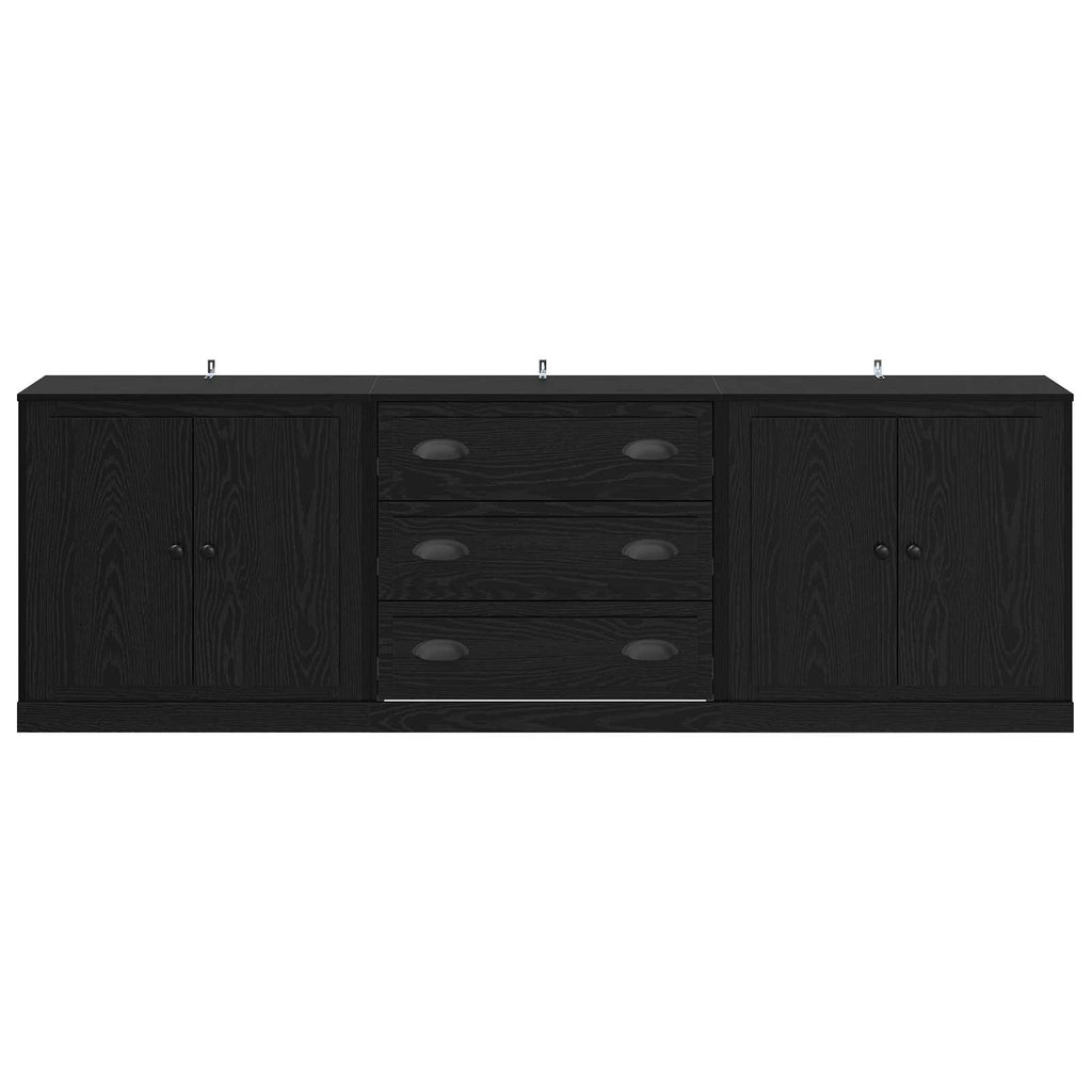 vidaXL Komody z szufladą 3 pcs Czarny dąb 210 x 35,5 x 67,5 cm