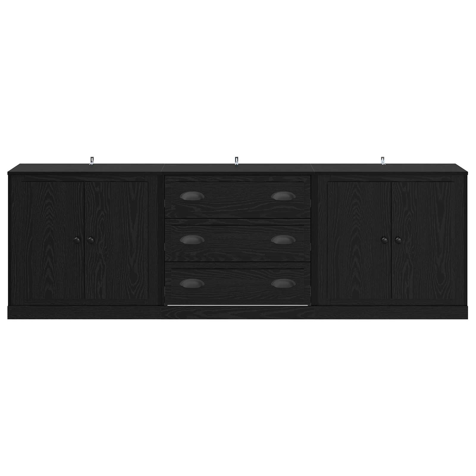 vidaXL Komody z szufladą 3 pcs Czarny dąb 210 x 35,5 x 67,5 cm