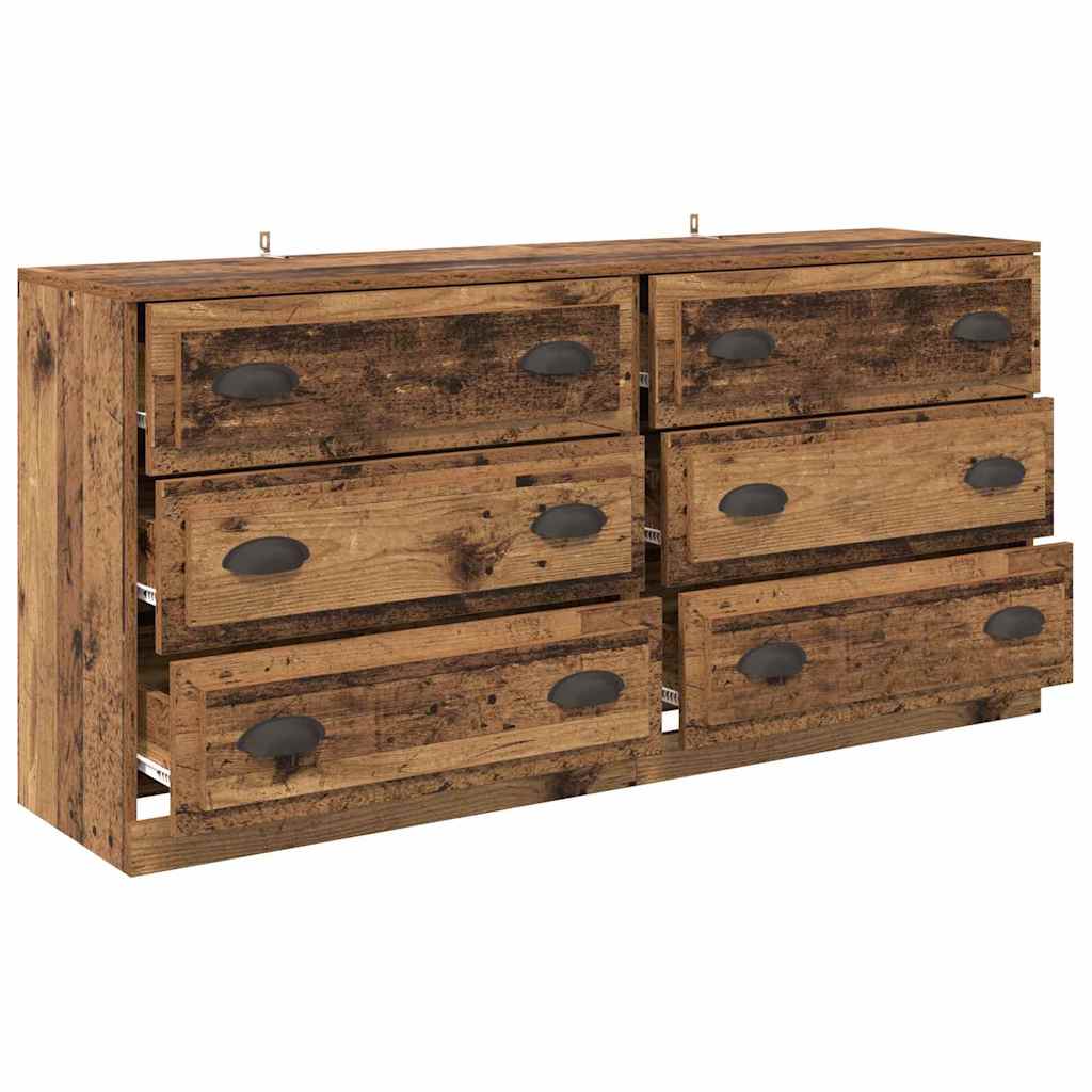 vidaXL Komody z szufladą 2 pcs Stare drewno 70 x 35,5 x 67,5 cm