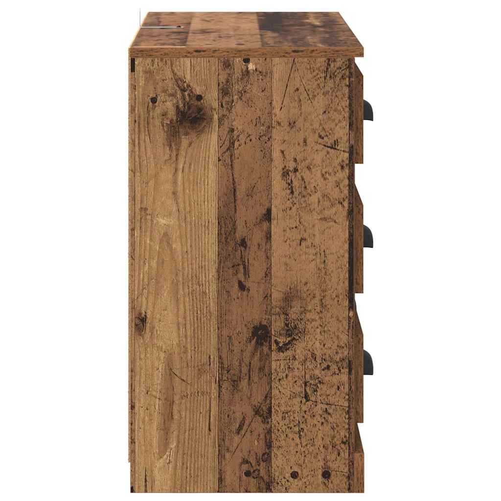vidaXL Komody z szufladą 2 pcs Stare drewno 70 x 35,5 x 67,5 cm