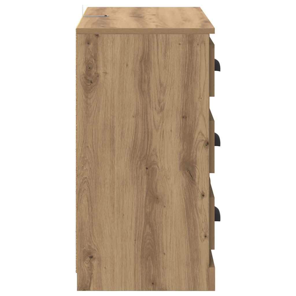 vidaXL Komody z szufladą 2 pcs Dąb rzemieślniczy 70 x 35,5 x 67,5 cm