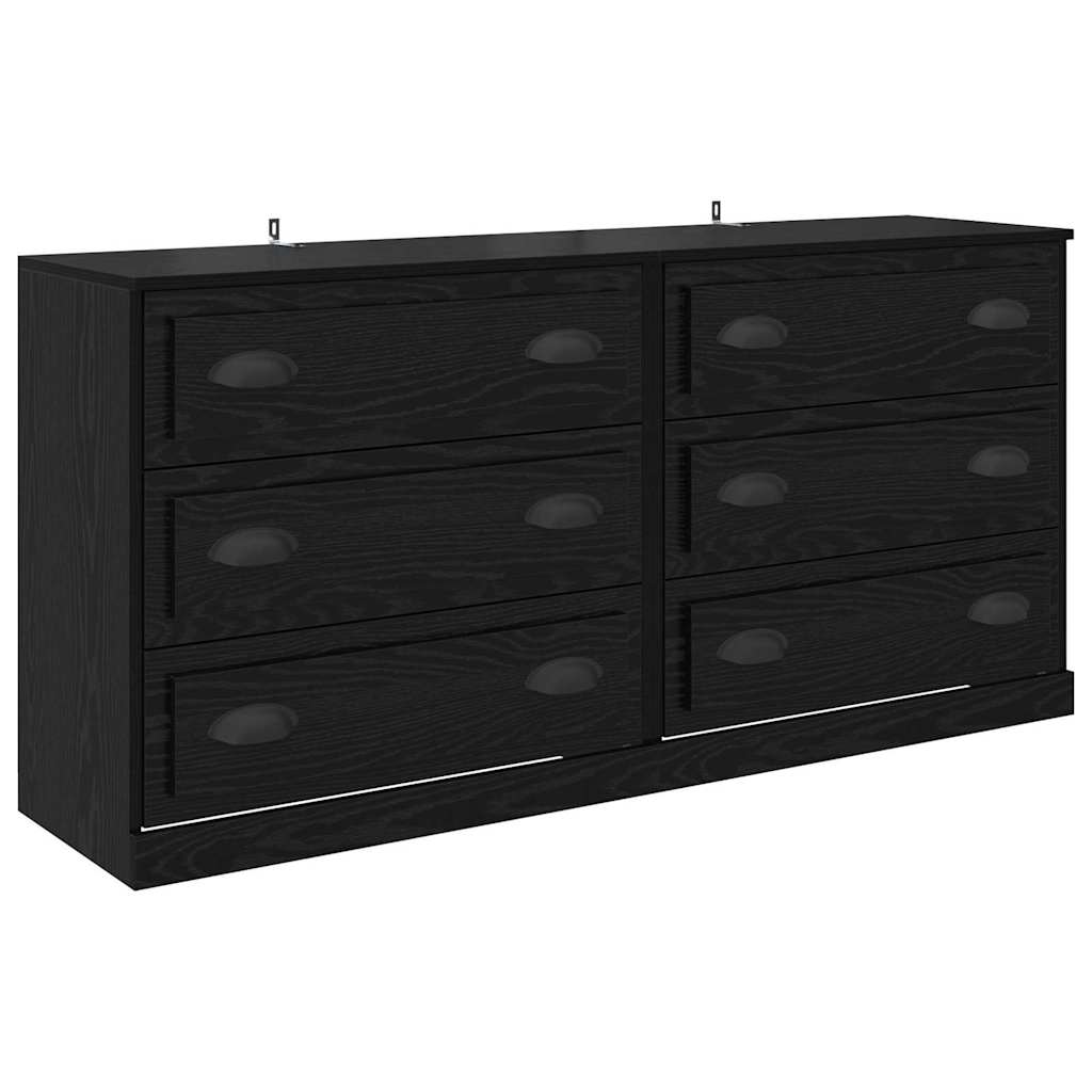vidaXL Komody z szufladą 2 pcs Czarny Dąb 70 x 35,5 x 67,5 cm