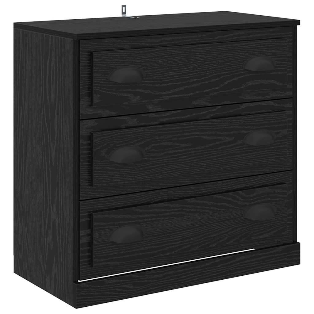 vidaXL Komody z szufladą 2 pcs Czarny Dąb 70 x 35,5 x 67,5 cm