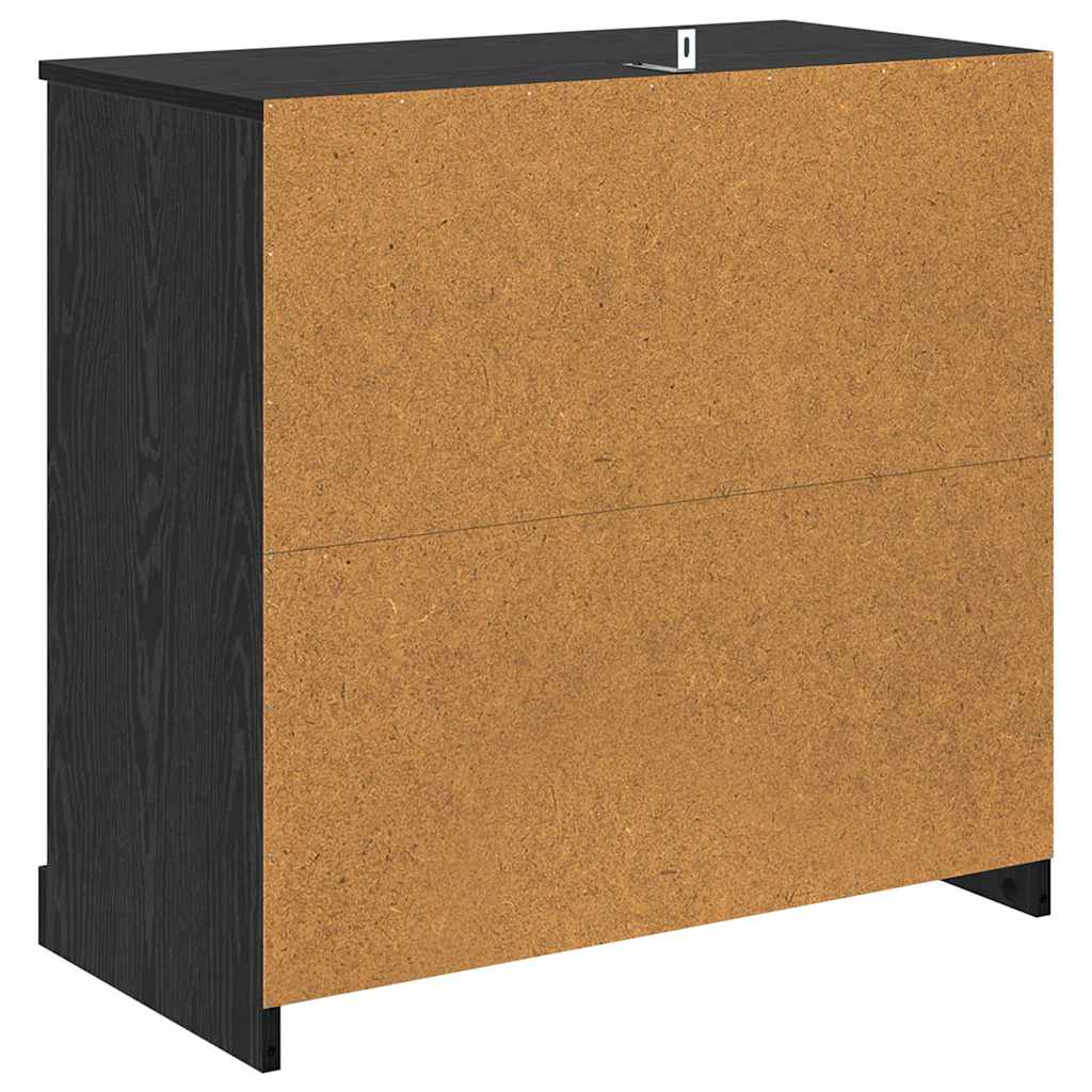 vidaXL Komody z szufladą 2 pcs Czarny Dąb 70 x 35,5 x 67,5 cm