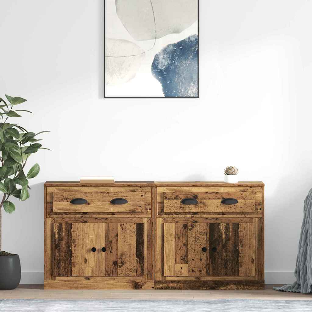 vidaXL Komody 2 szt. Stare drewno 70 x 35,5 x 67,5 cm