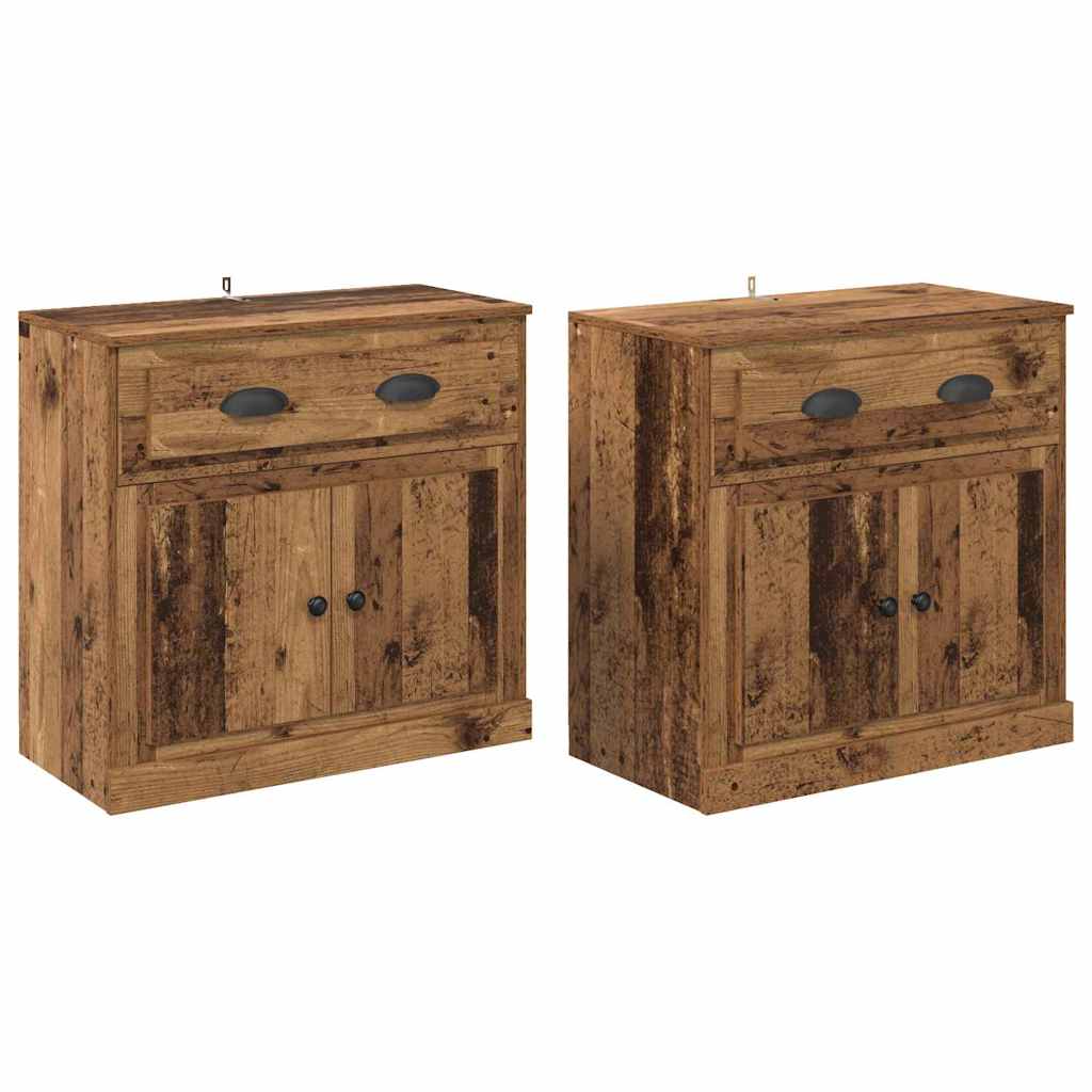 vidaXL Komody 2 szt. Stare drewno 70 x 35,5 x 67,5 cm