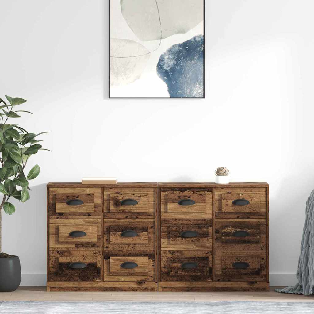 vidaXL Komody 2 szt. Stare drewno 70 x 35,5 x 67,5 cm