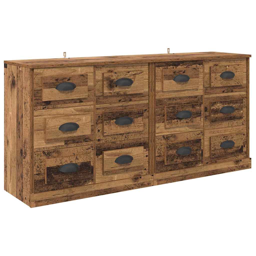 vidaXL Komody 2 szt. Stare drewno 70 x 35,5 x 67,5 cm