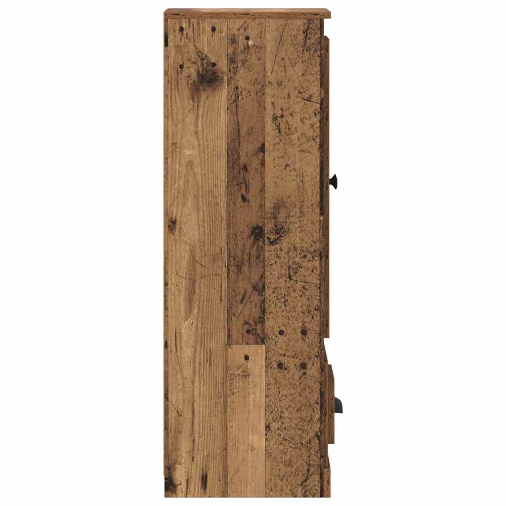 vidaXL Highboard z szufladą 3 pcs Stare drewno Materiał drewnopochodny