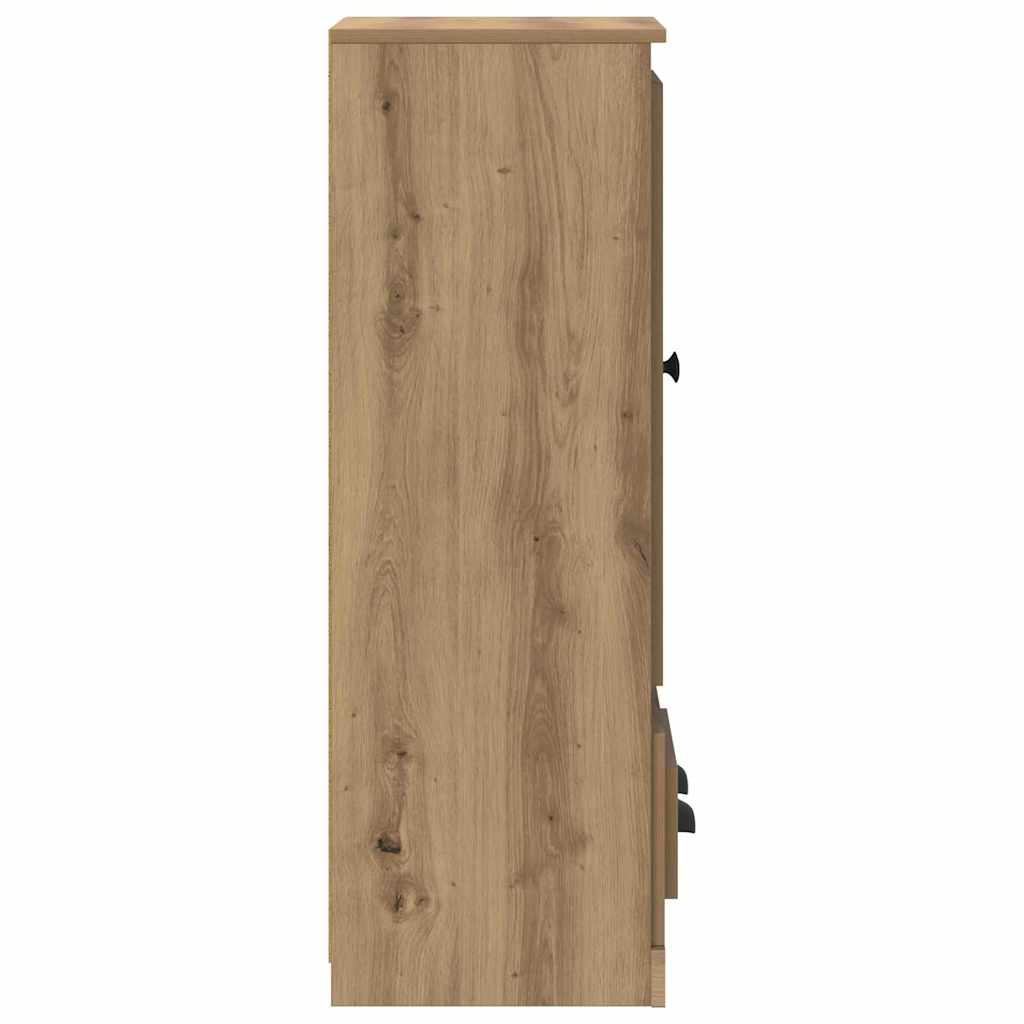 vidaXL Highboard 3 pcs Dąb rzemieślniczy Materiał drewnopochodny