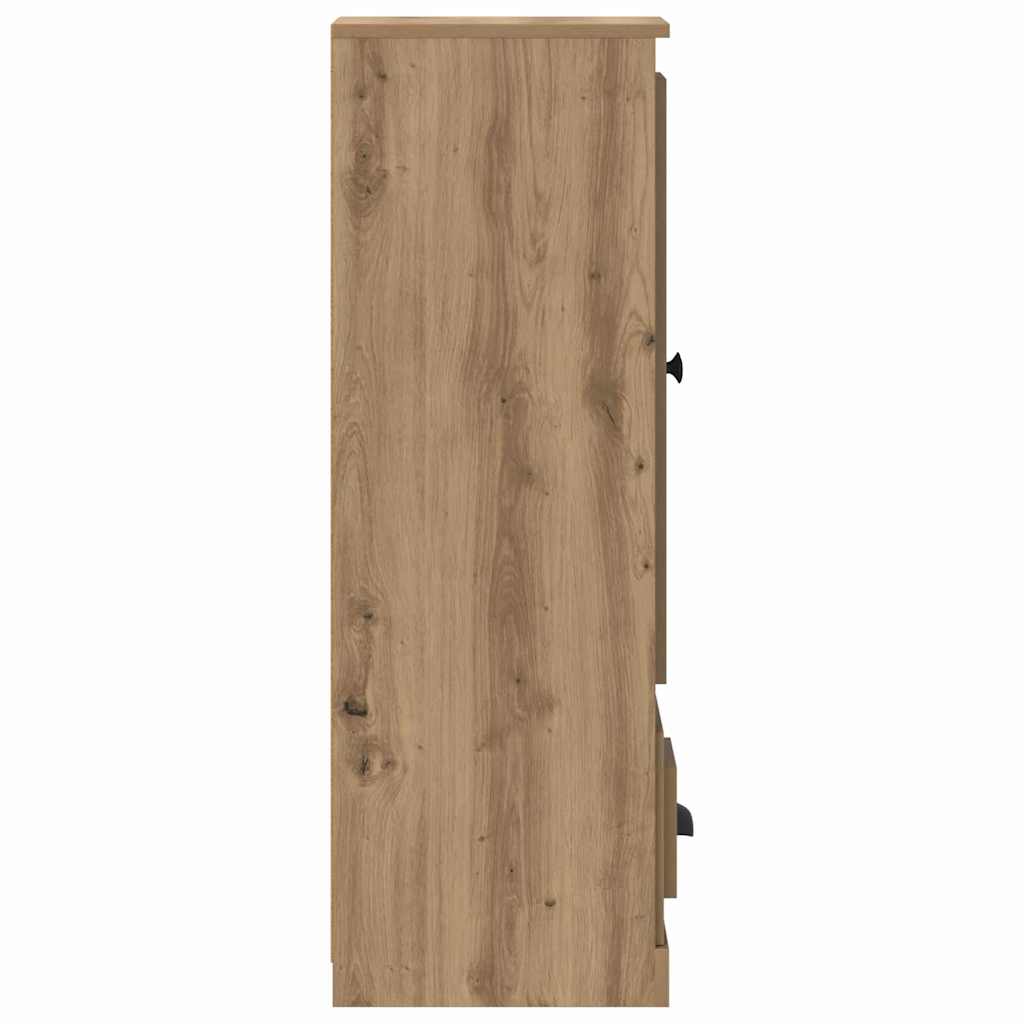 vidaXL Highboard 3 pcs Dąb rzemieślniczy Materiał drewnopochodny