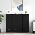 vidaXL Highboard z szufladą 3 pcs Czarny Dąb Materiał drewnopochodny