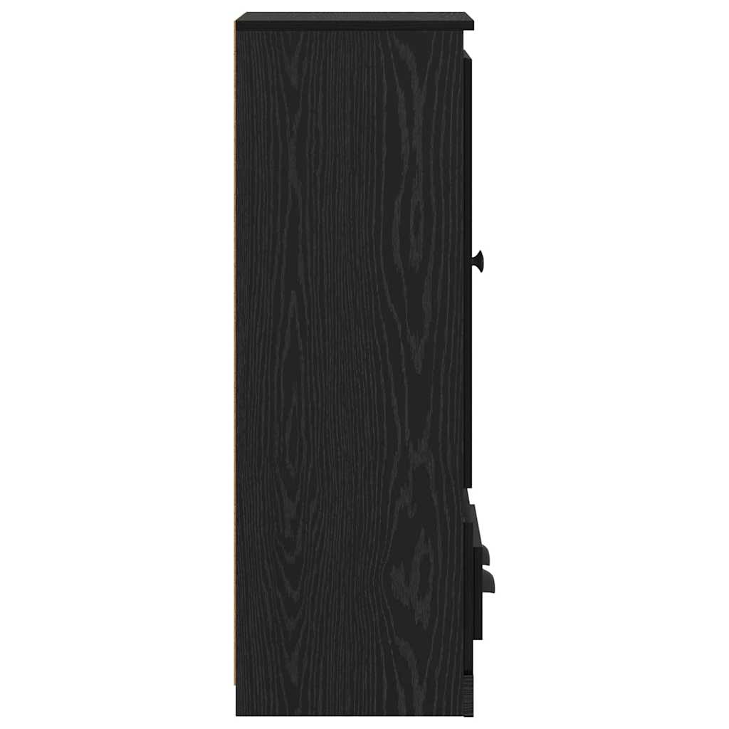 vidaXL Highboard z szufladą 3 pcs Czarny Dąb Materiał drewnopochodny