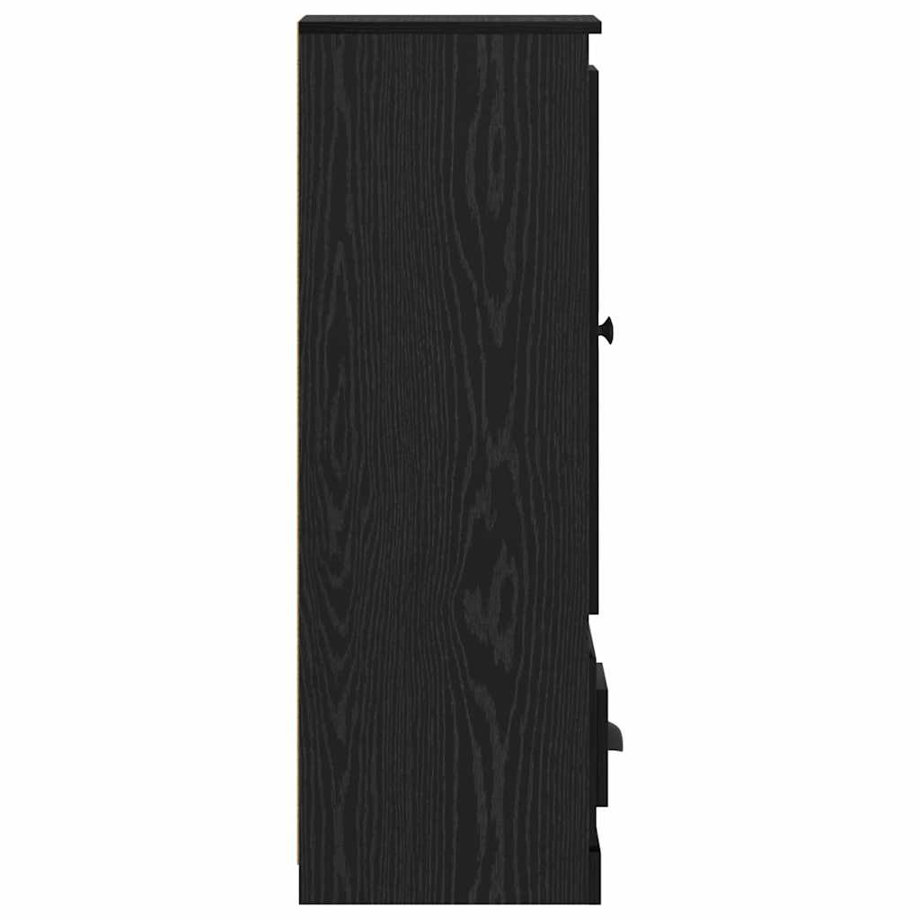 vidaXL Highboard z szufladą 3 pcs Czarny Dąb Materiał drewnopochodny