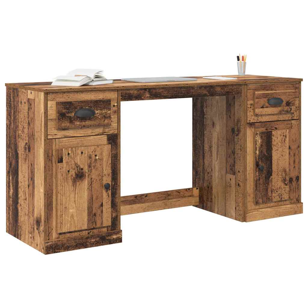 vidaXL Biurko z szafką Stare drewno Drewno inżynieryjne