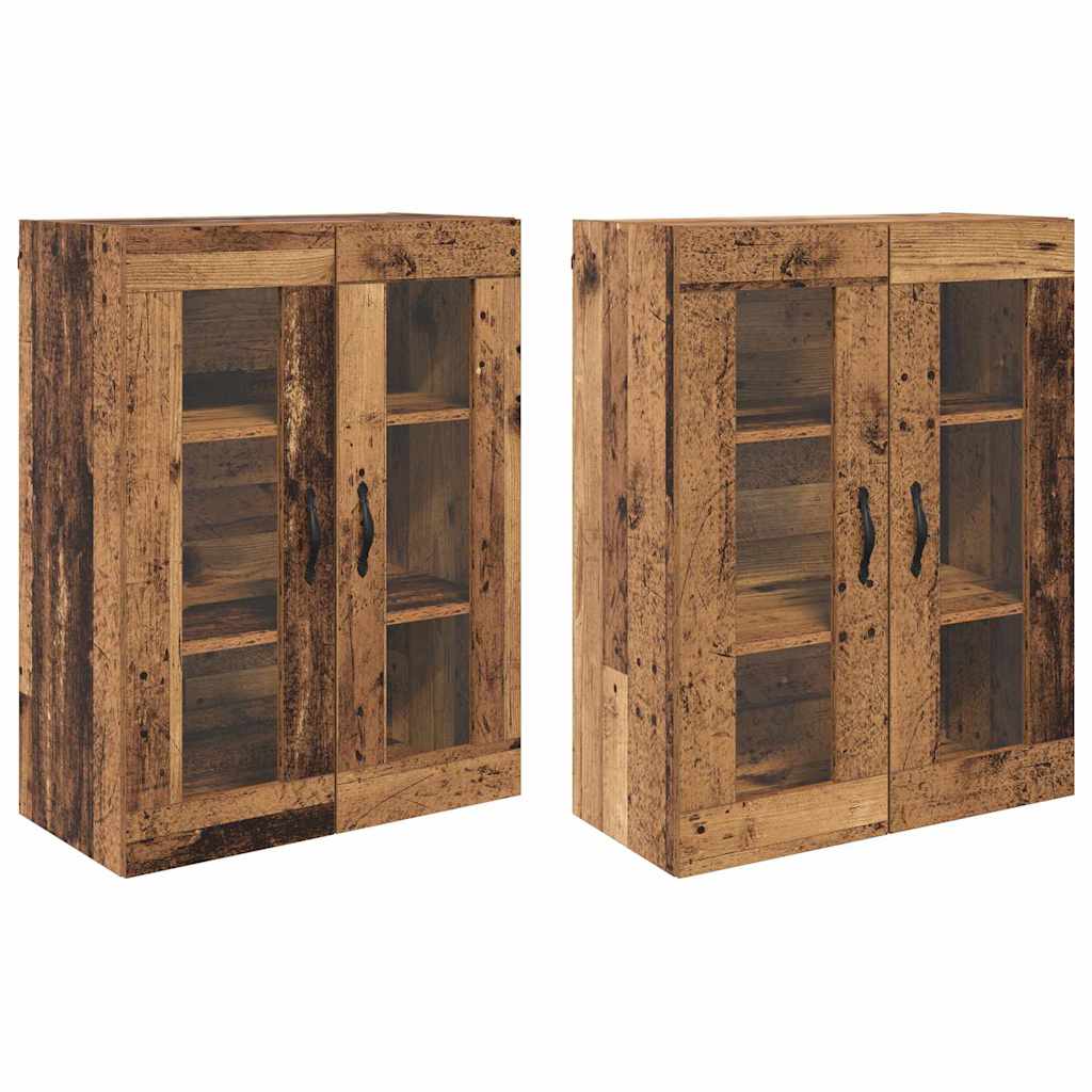 vidaXL Szafki ścienne 2 pcs Stare drewno 69,5 x 34 x 90 cm