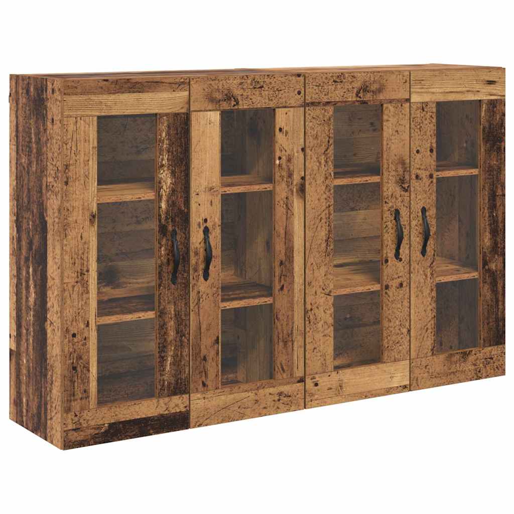 vidaXL Szafki ścienne 2 pcs Stare drewno 69,5 x 34 x 90 cm
