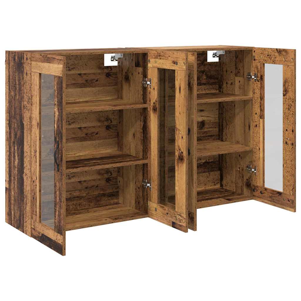 vidaXL Szafki ścienne 2 pcs Stare drewno 69,5 x 34 x 90 cm