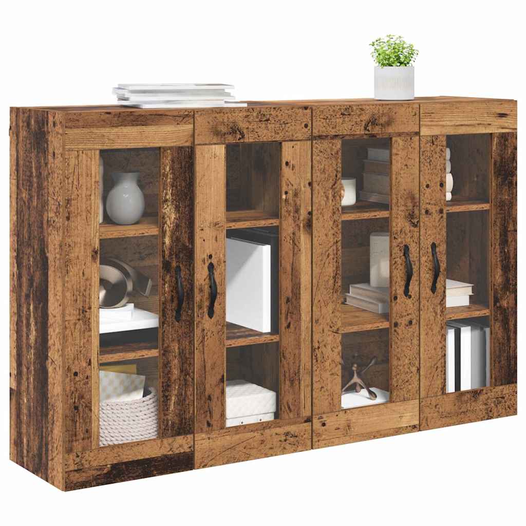 vidaXL Szafki ścienne 2 pcs Stare drewno 69,5 x 34 x 90 cm