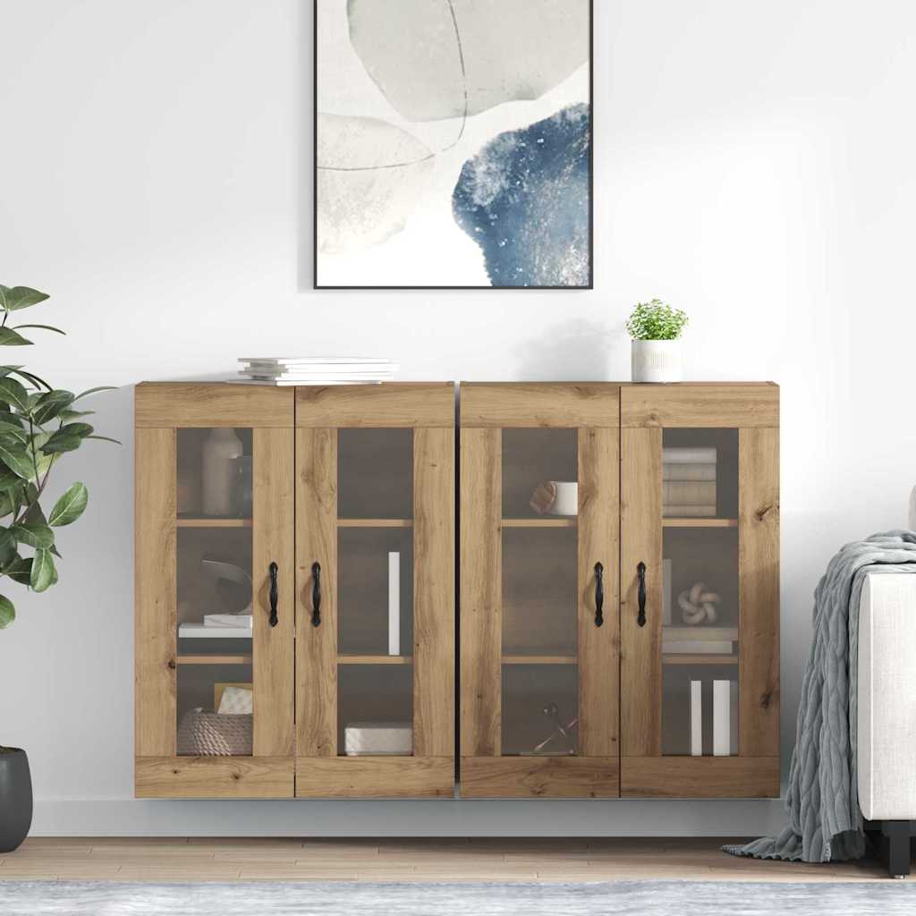 vidaXL Szafki ścienne 2 pcs Dąb rzemieślniczy 69,5 x 34 x 90 cm