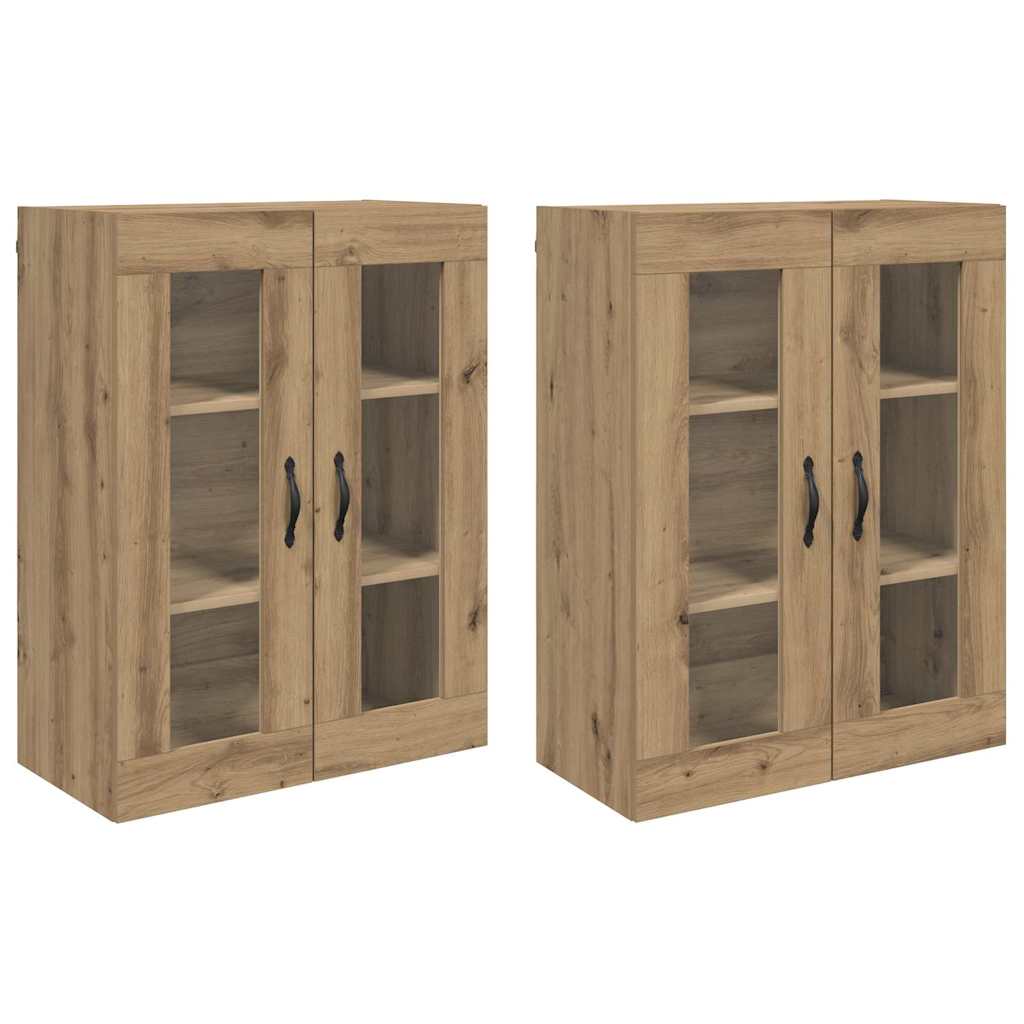 vidaXL Szafki ścienne 2 pcs Dąb rzemieślniczy 69,5 x 34 x 90 cm