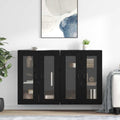 vidaXL Szafki ścienne 2 pcs Czarny Dąb 69,5 x 34 x 90 cm