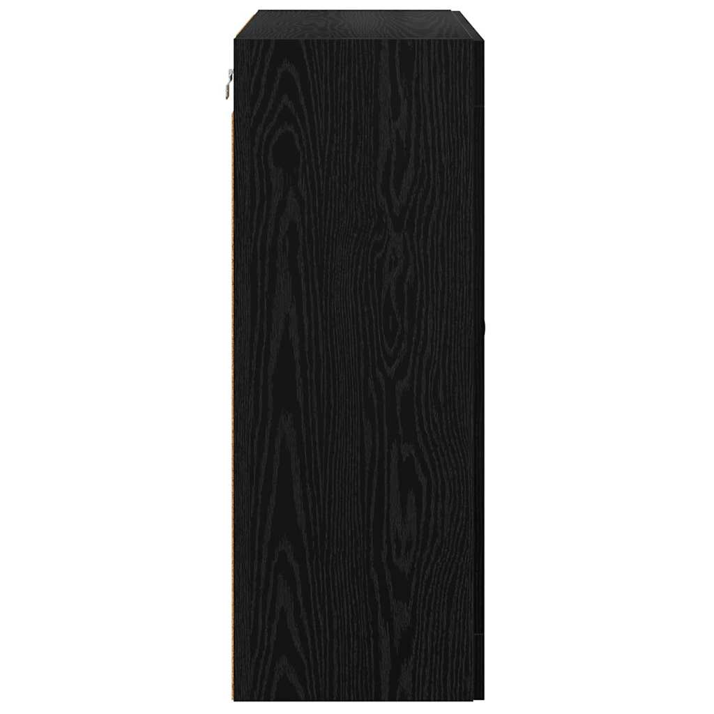 vidaXL Szafki ścienne 2 pcs Czarny Dąb 69,5 x 34 x 90 cm