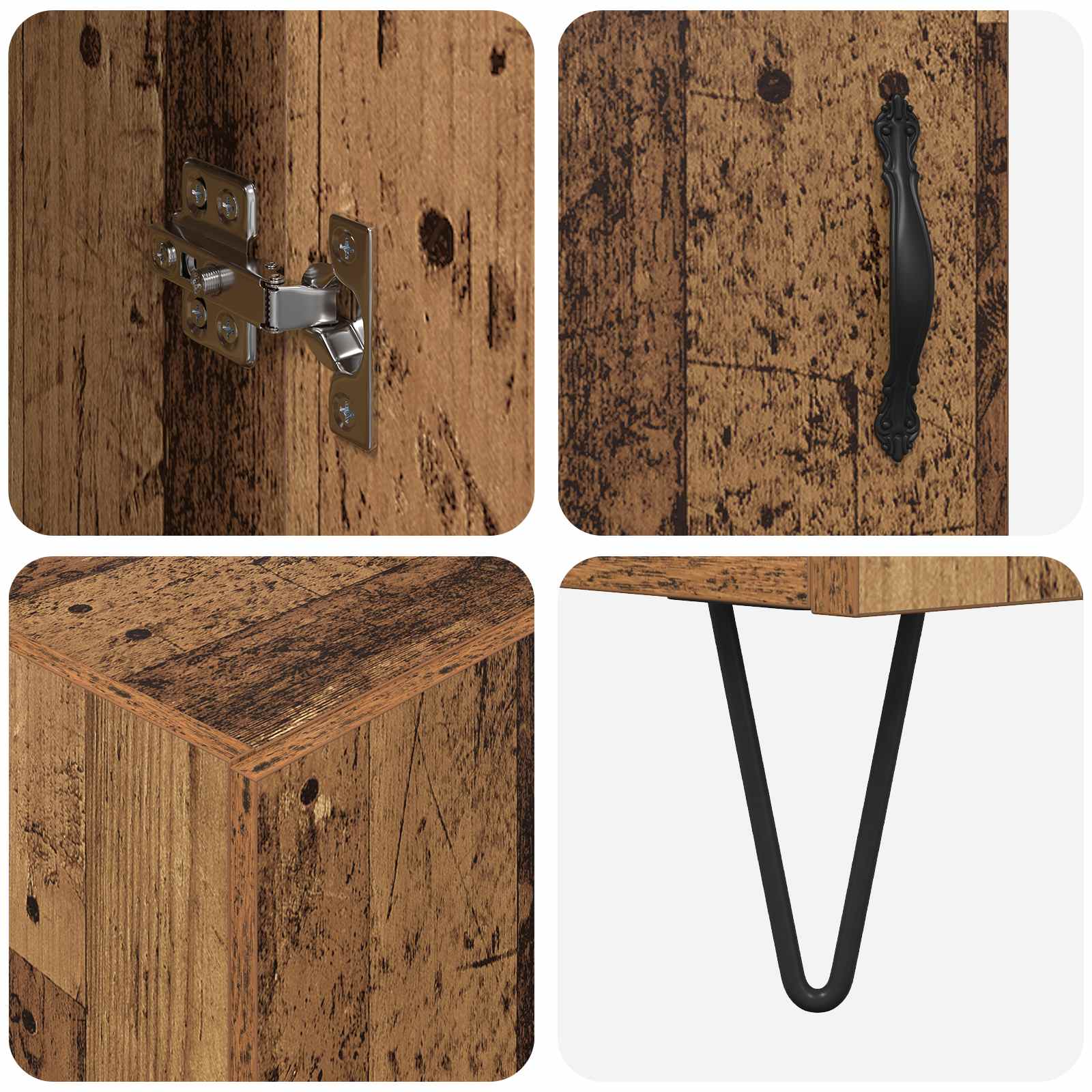 vidaXL Highboard Stare drewno 69,5 x 34 x 180 cm