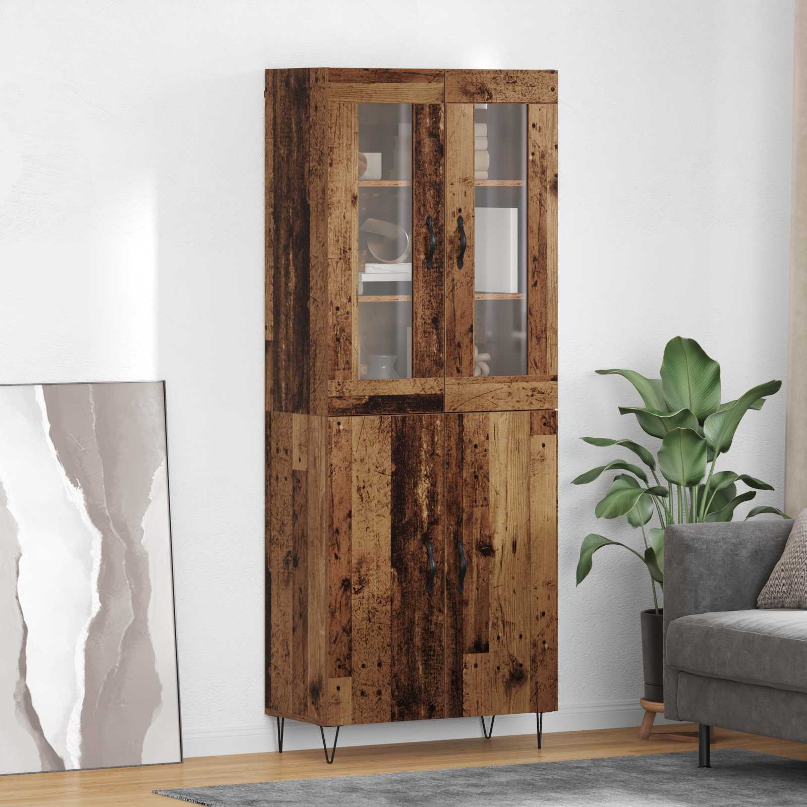 vidaXL Highboard Stare drewno 69,5 x 34 x 180 cm