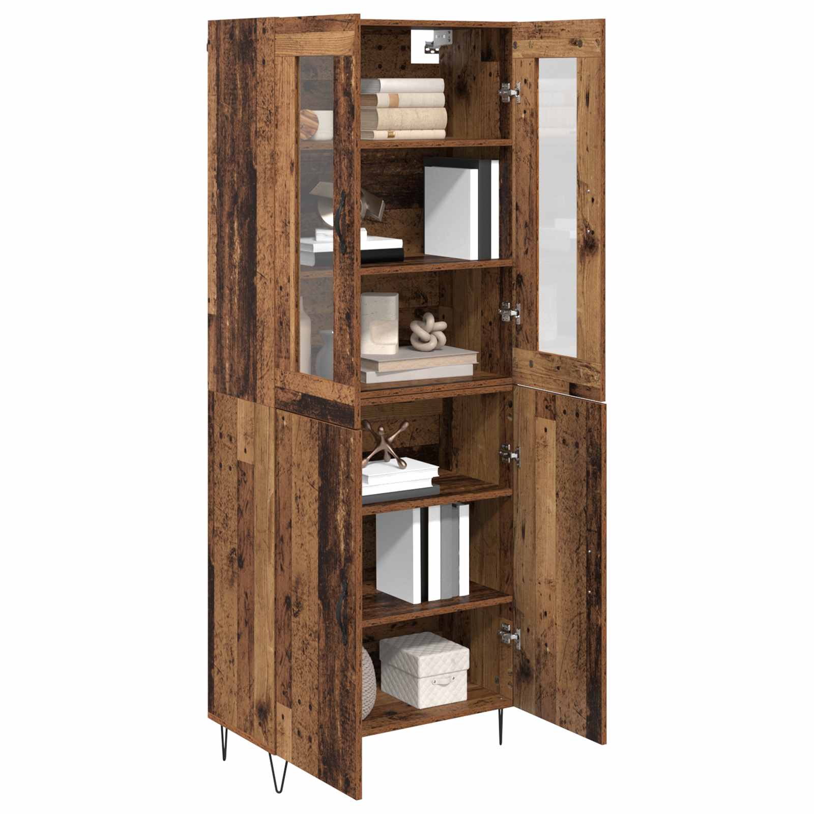 vidaXL Highboard Stare drewno 69,5 x 34 x 180 cm