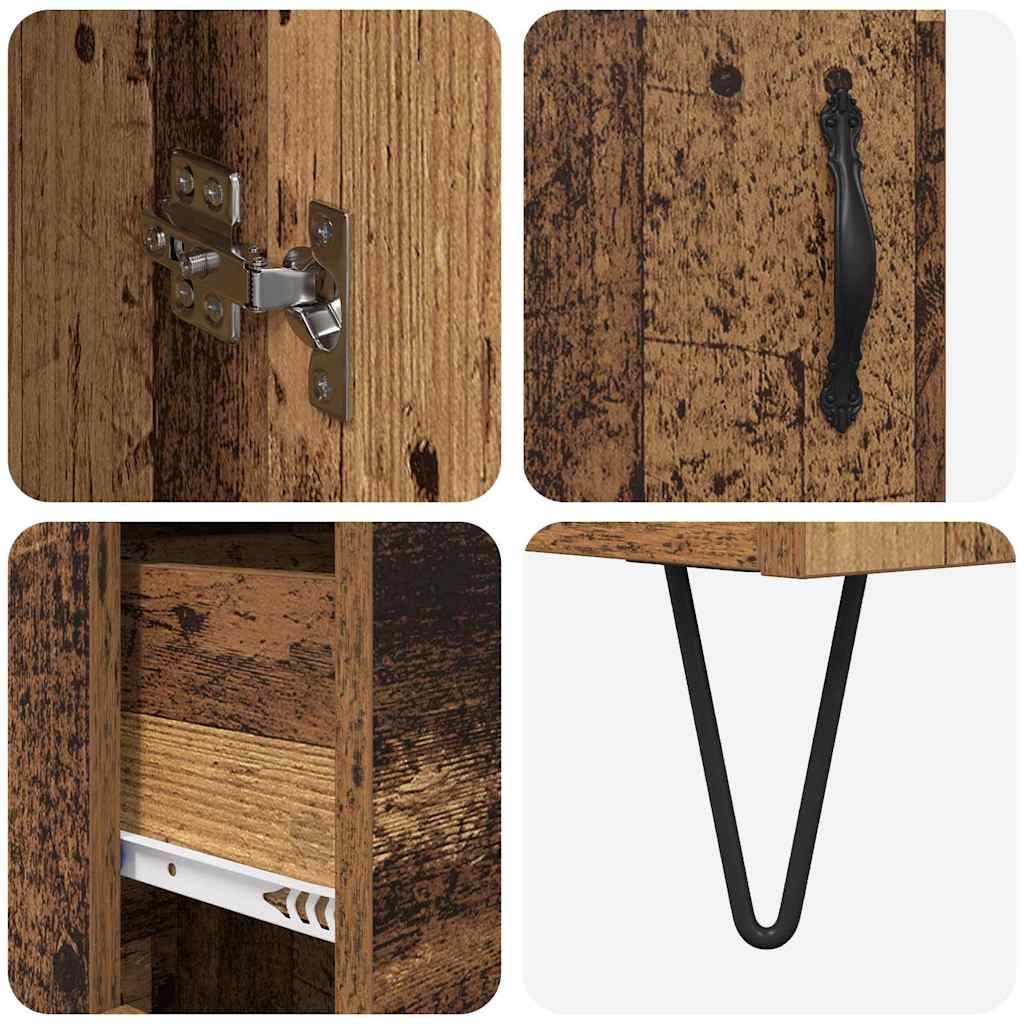 vidaXL Highboard z szufladą Stare drewno 69,5 x 34 x 90 cm