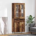 vidaXL Highboard z szufladą Stare drewno 69,5 x 34 x 90 cm