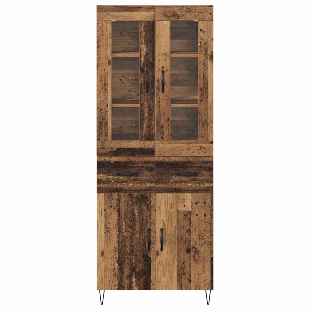 vidaXL Highboard z szufladą Stare drewno 69,5 x 34 x 90 cm