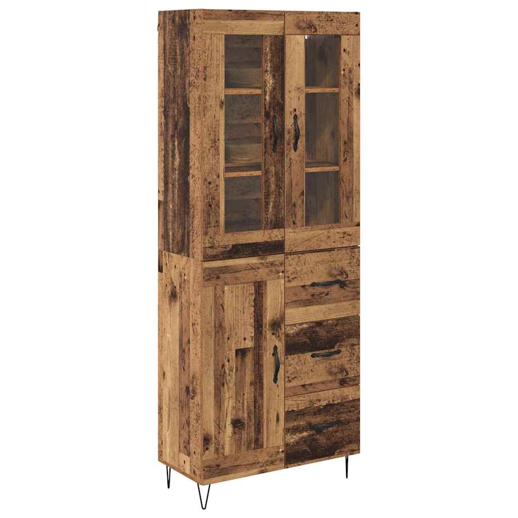 vidaXL Highboard z szufladą Stare drewno 69,5 x 34 x 90 cm