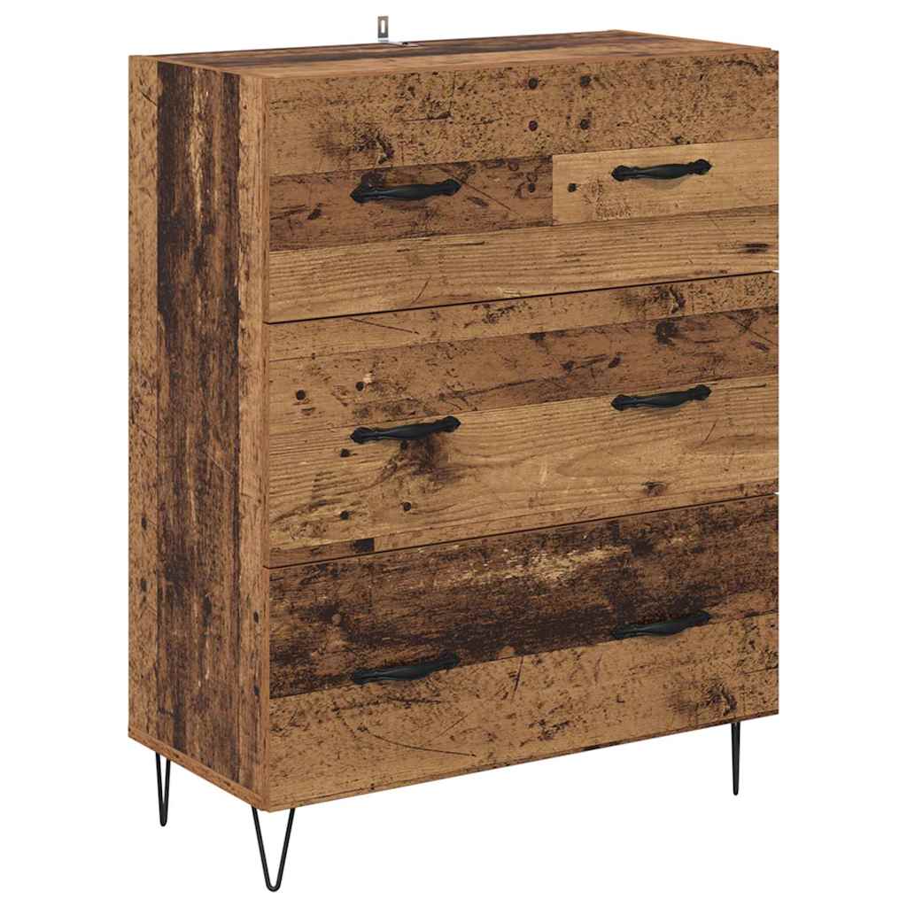 vidaXL Highboard z szufladą Stare drewno 69,5 x 34 x 90 cm