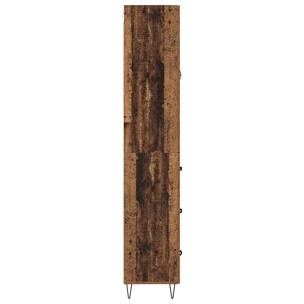 vidaXL Highboard z szufladą Stare drewno 69,5 x 34 x 90 cm