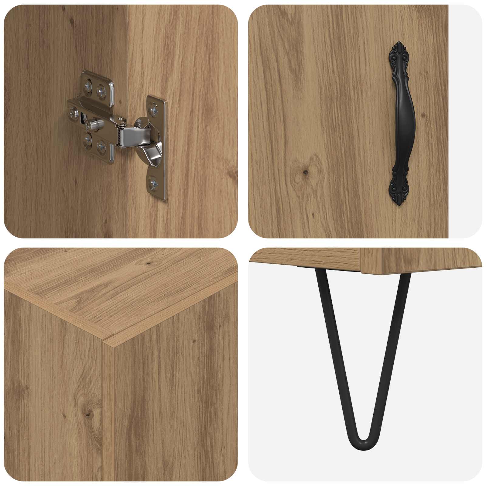 vidaXL Highboard Dąb rzemieślniczy 69,5 x 34 x 180 cm