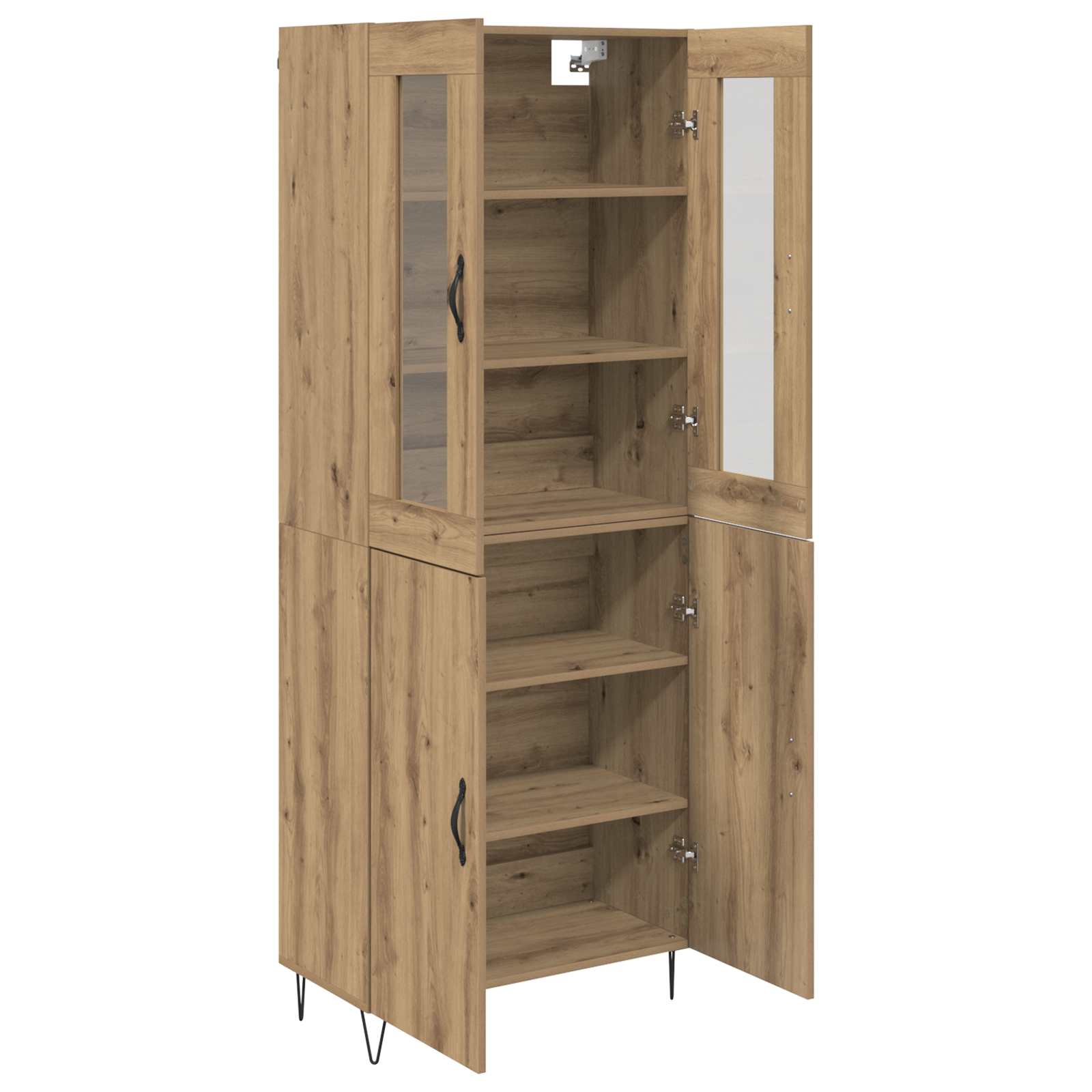 vidaXL Highboard Dąb rzemieślniczy 69,5 x 34 x 180 cm