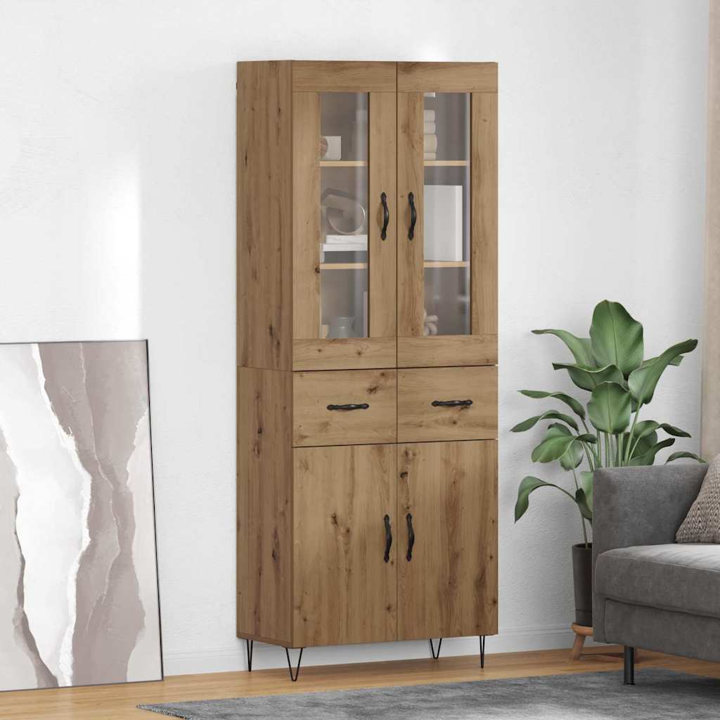 vidaXL Highboard Dąb rzemieślniczy 69,5 x 34 x 90 cm