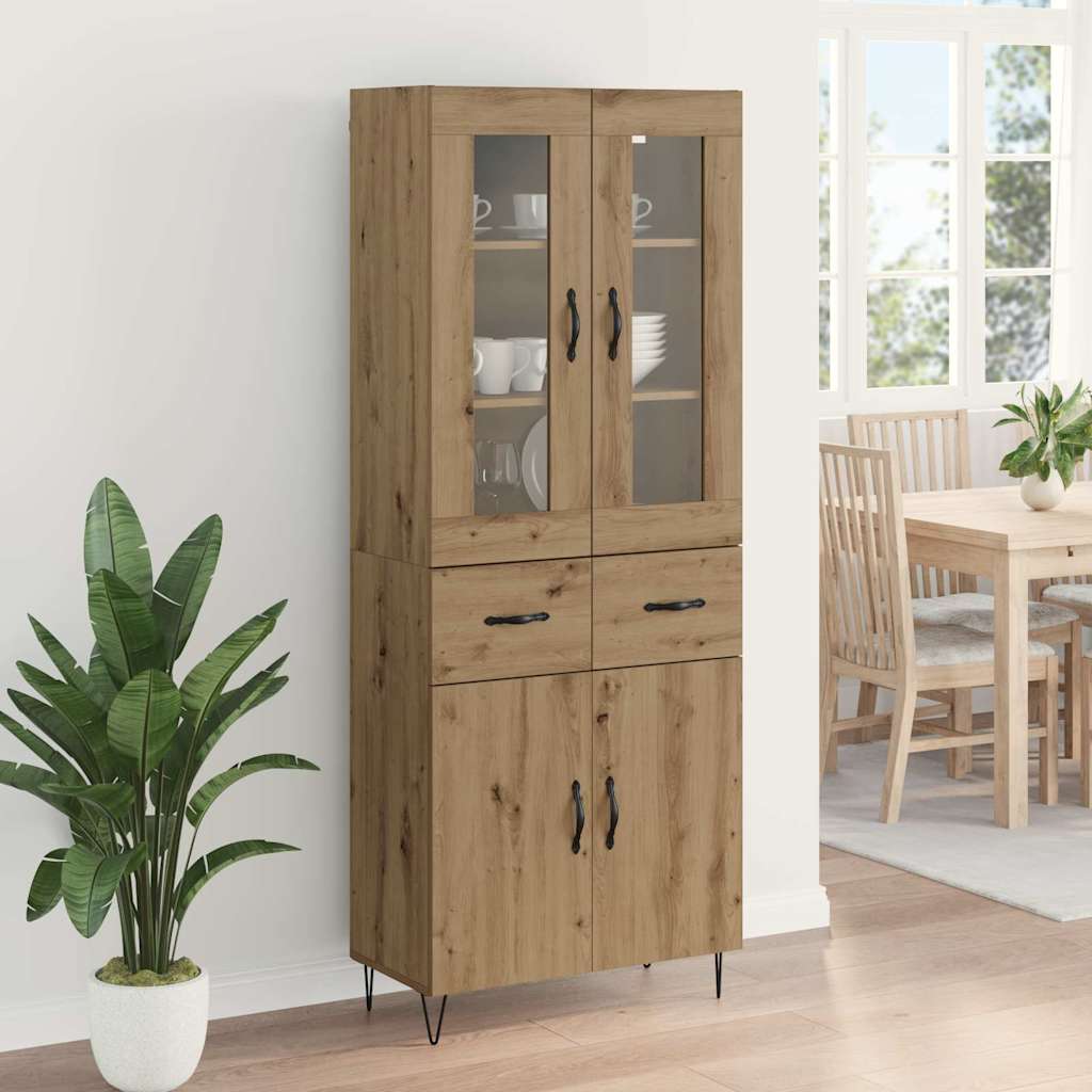 vidaXL Highboard Dąb rzemieślniczy 69,5 x 34 x 90 cm