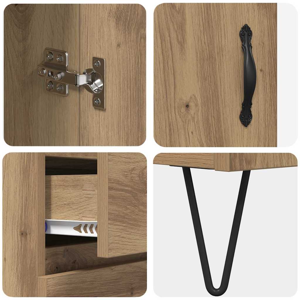vidaXL Highboard z szufladą Dąb rzemieślniczy 69,5 x 34 x 90 cm