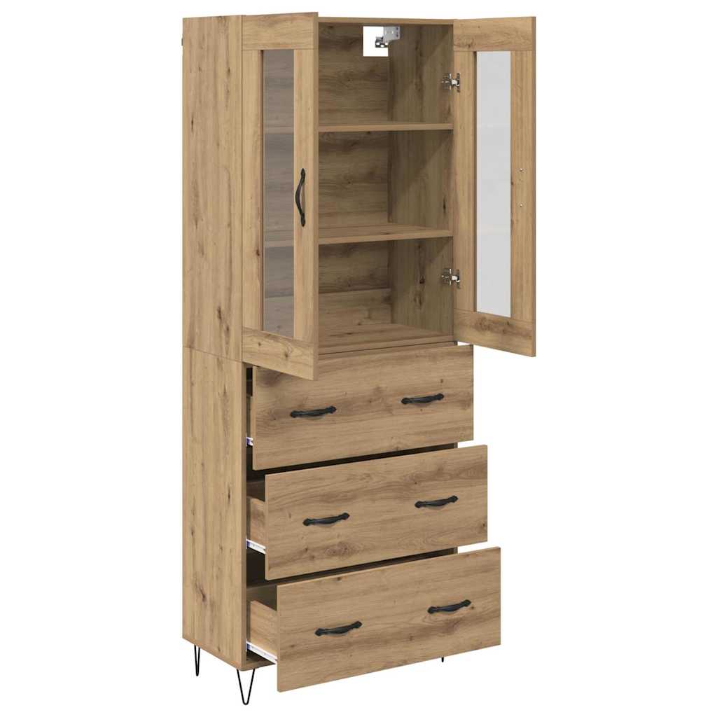 vidaXL Highboard z szufladą Dąb rzemieślniczy 69,5 x 34 x 90 cm