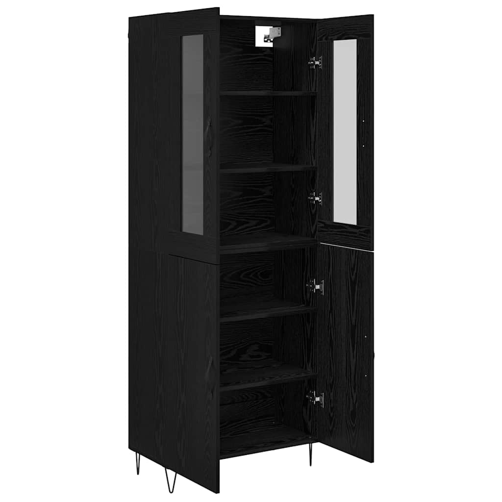 vidaXL Highboard Białe i czarne dębowe 69,5 x 34 x 180 cm