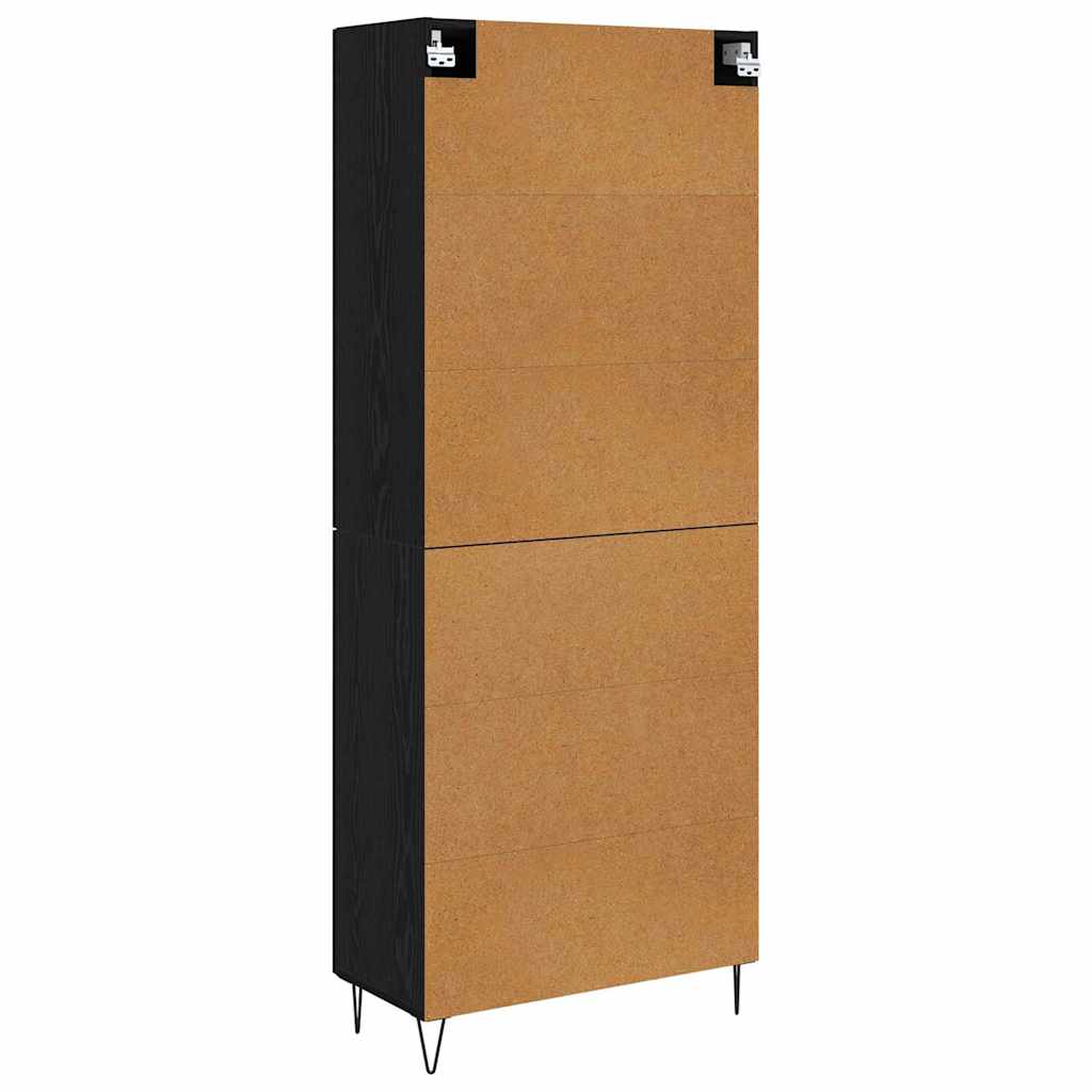 vidaXL Highboard Białe i czarne dębowe 69,5 x 34 x 180 cm