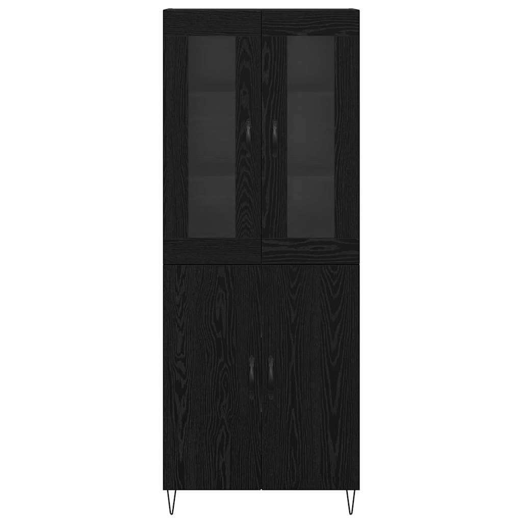 vidaXL Highboard Białe i czarne dębowe 69,5 x 34 x 180 cm