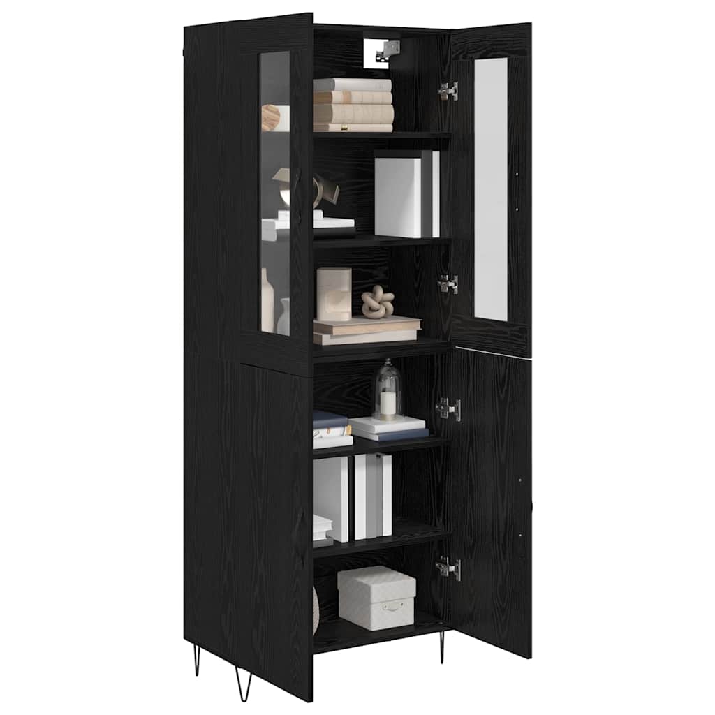 vidaXL Highboard Białe i czarne dębowe 69,5 x 34 x 180 cm