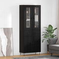 vidaXL Highboard Czarny Dąb 69,5 x 34 x 90 cm Materiał drewnopochodny