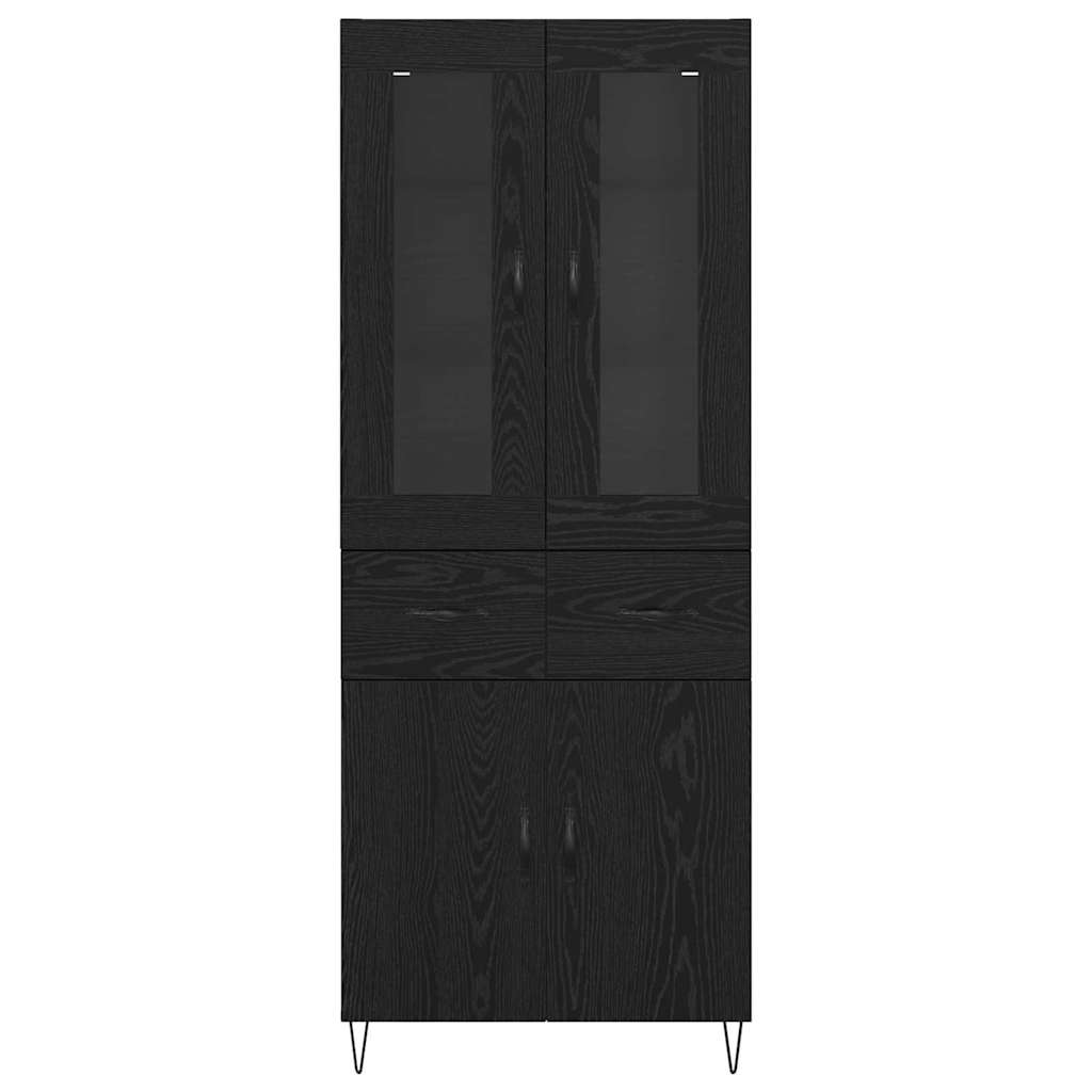 vidaXL Highboard Czarny Dąb 69,5 x 34 x 90 cm Materiał drewnopochodny
